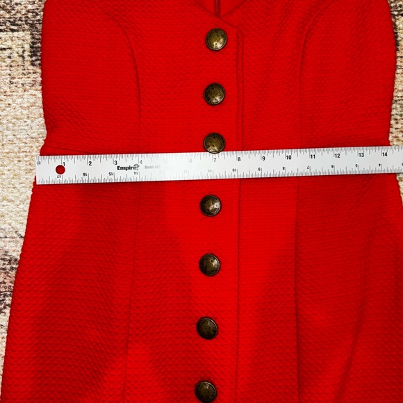 Anthropologie Maeve Red Textured Knee Length Dress size Small - Picture 6 of 7